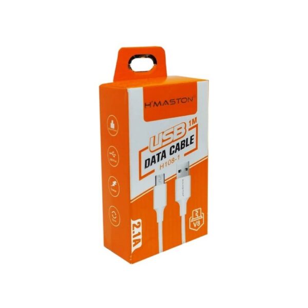 Cabo USB Tipo V8 com 1m H108-1 Branco