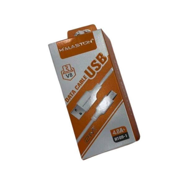 Cabo USB Tipo V8 com 2 metros H109-1 Branco