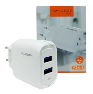 Carregador Fonte de Tomada USB Turbo 5.1A com 2 saídas Y24-4 Branco