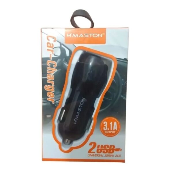 Carregador Fonte De Carro Veicular Turbo Com 2 Saídas Usb CB07 Preto
