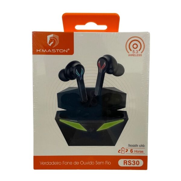 Fone De Ouvido Sem Fio Bluetooth Original Gamer Led RS-30 Preto