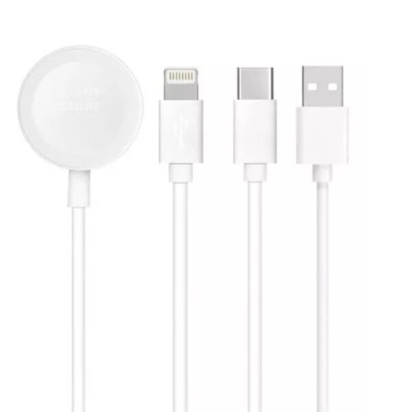 Carregador Magnético 3 em 1 Smart Watch iPhone Lightning Usb Tipo C YD-13