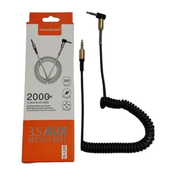 Cabo de Áudio Auxiliar 3.5mm com 2 Metros P2 para P2 RL-L200 Preto